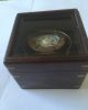 Solid Brass Collectable Gimble Ship Compass With Wood Glass Top Box (co 527) Compasses photo 3