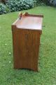 Arts And Crafts Oak Table Top Writing Cabinet Letters Box Fall Front Boxes photo 5