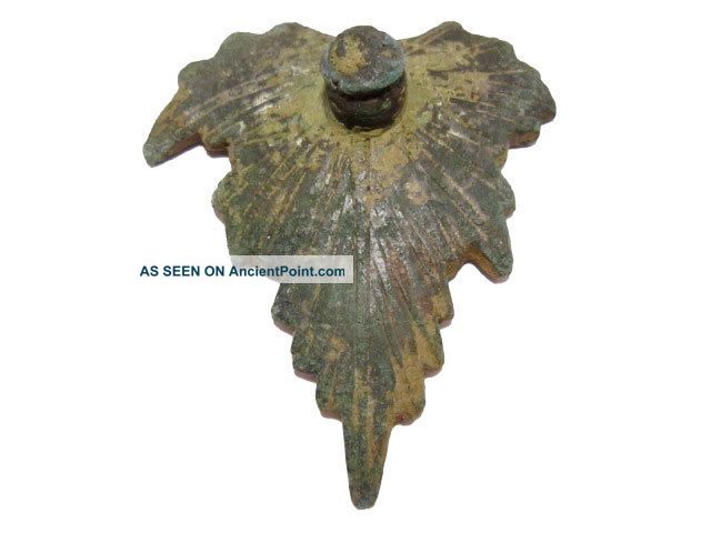 Choice Roman Bronze Wine Vessel Fragment,  Grape Leaf Shape Roman photo