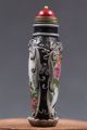 Exquisite Old Beijing Glazed Hand - Painting Carved Snuff Bottle Snuff Bottles photo 9