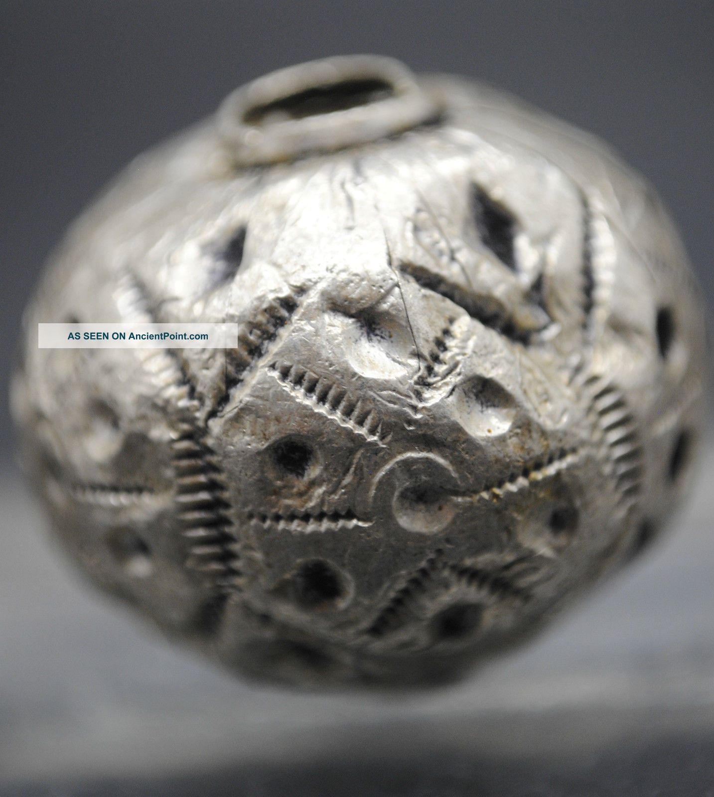 Post Medieval Islamic Silver Bead 17th - 18th C. Near Eastern photo