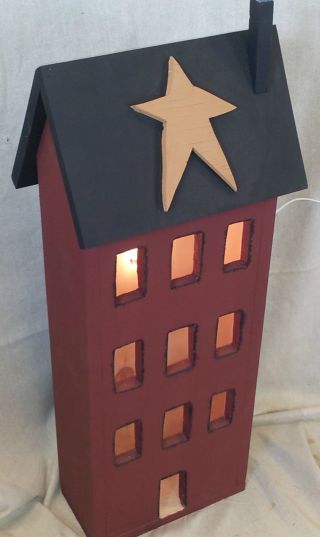 Primitive Decor Large Lighted Saltbox House Porch Decor photo