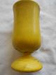 Antique Turned Primitive Wooden Cup With Yellow Paint Primitives photo 1