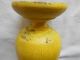 Antique Turned Primitive Wooden Cup With Yellow Paint Primitives photo 5