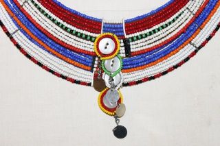 African Maasai Masai Beaded Ethnic Tribal Collar Necklace Jewelry - Kenya 09 photo