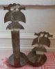 Antique Aafa Pennsylvania Dutch Double Betty Whale Oil Lamp Love Birds Cast Iron Lamps photo 4