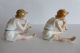 German Art Noveau Porcelain Figurines Boys Playing Flute By Karl Ens Dresden Figurines photo 3