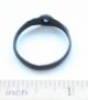 Old Antique Medieval Bronze Finger Ring With Colored Blue Glass Inlay (avg06) Roman photo 1