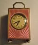 Sub - Miniature Antique Pink Guilloche Enamel Sterling Silver Clock Clocks photo 4