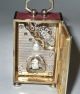 Sub - Miniature Antique Pink Guilloche Enamel Sterling Silver Clock Clocks photo 6