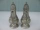 Antique Pewter Salt & Pepper Shakers With Handles Metalware photo 1