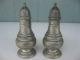 Antique Pewter Salt & Pepper Shakers With Handles Metalware photo 3