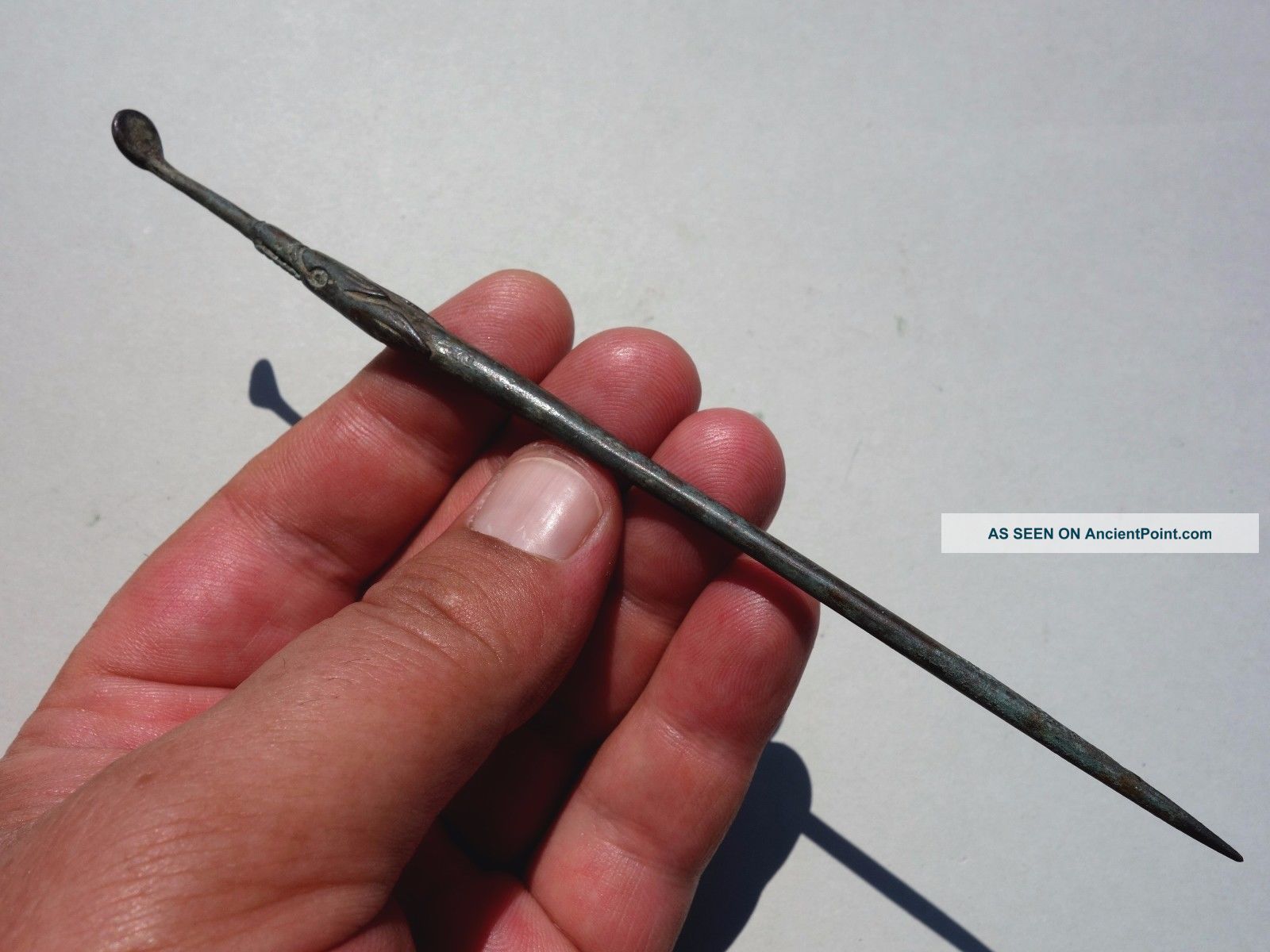 Ancient Roman Bronze Stylus,  Comes Out From A Wolf ' S Mouth Roman photo