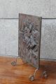 Antique Vintage Victorian Embossed Fire Screen Fireplace Medieval Scene Hearth Ware photo 3