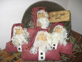 Pattern Primitive Santa Ornies Bowl Fillers Cupboard Tucks photo