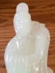 Vintage/ Antique ? Chinese Guanyin Jade Nephrite Hand Carved Statue With Base Other Antiquities photo 3
