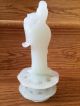 Vintage/ Antique ? Chinese Guanyin Jade Nephrite Hand Carved Statue With Base Other Antiquities photo 5