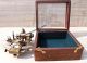 Antique Brass Nautical Sextant With Wooden Box. Compasses photo 2