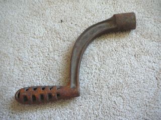Antique Cast Iron Wood Coal Stove Tool Grate Shaker Crank - Triangle Opening 1 photo