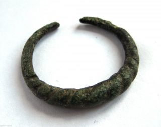 Circa.  800 - 900 A.  D British Found Viking Period Ae Bronze Warrior Spiral Ring photo