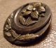 Large Victorian Repousse Floral Cloak Button Crescent Moon Brass Steel One&1/2 
