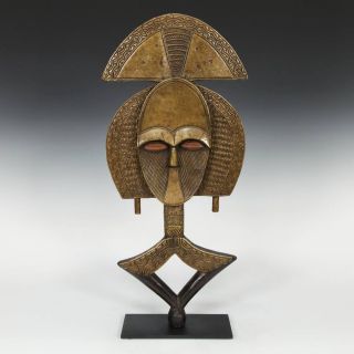 African Osseyba Or Reliquary Figure Brass Kota / Mahongwe Gabon Central Africa photo