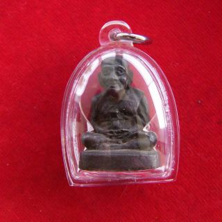 Rare Lp Tuad Wat Chang Hai Statue Thai Amulet Buddha Pendant,  Antique In Case photo