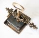 Vintage Antique Brass Key - Lock And Skeleton Keys With Lion Mouth Key Hole Decor Locks & Keys photo 1