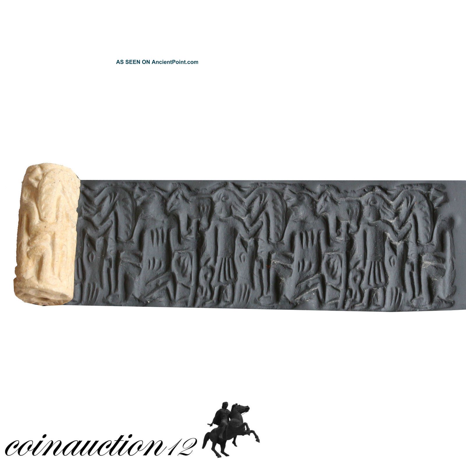Gandhara Hard Stone Bead Cylinder Seal 5th - 3rd Century Bc Roman photo