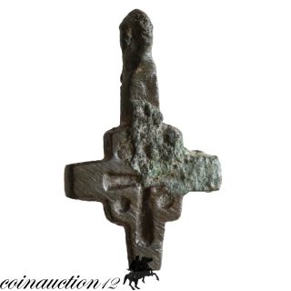 Cyprus Found Bronze Crusaders Christian Cross Pendant photo
