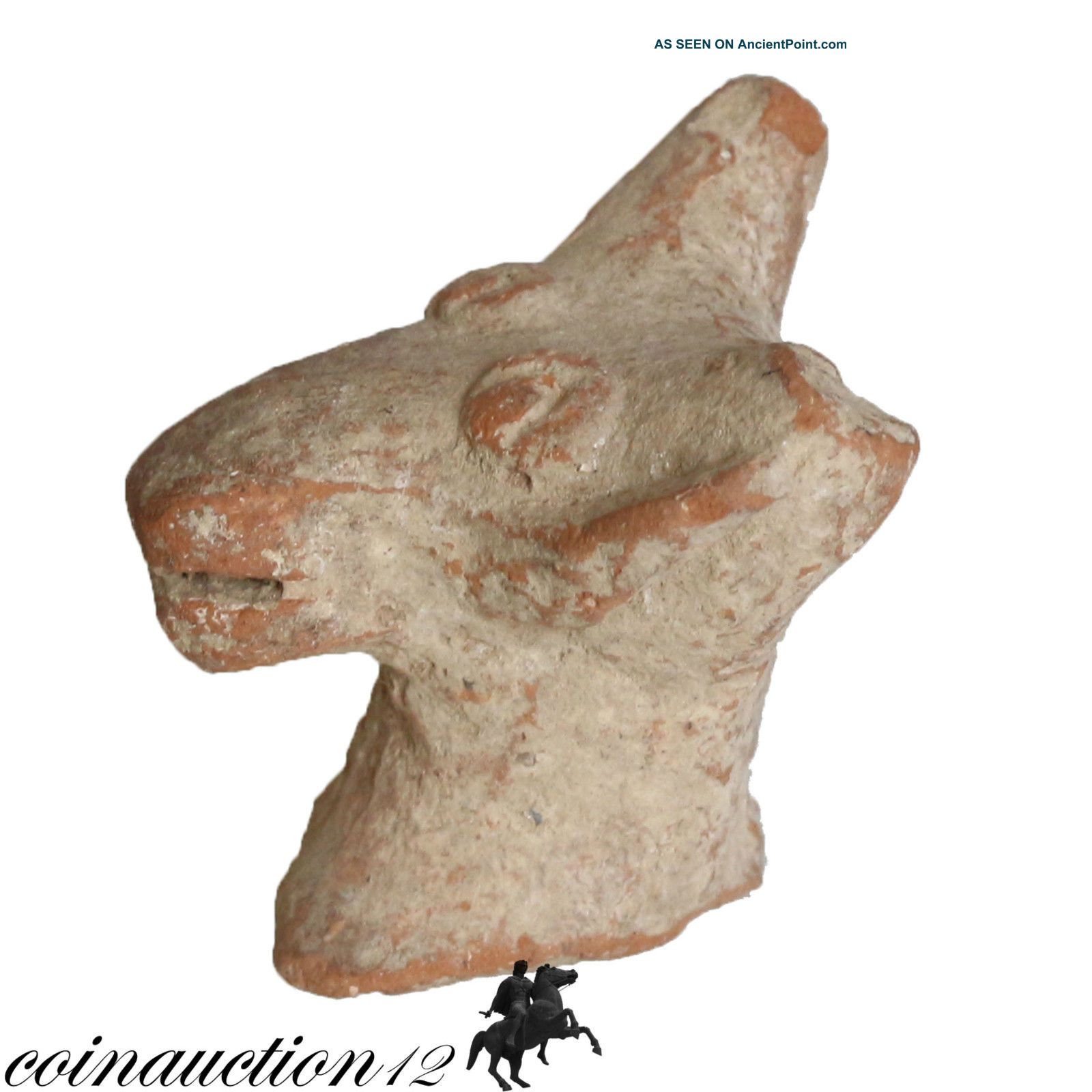 Cyprus Found Bronze Age Terracotta Zoomorphic Head 2500 - 1500 Bc Roman photo