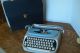 Vintage Royal Citadel Portable Briefcase Typewriter Blue Tan Typewriters photo 10