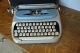 Vintage Royal Citadel Portable Briefcase Typewriter Blue Tan Typewriters photo 1