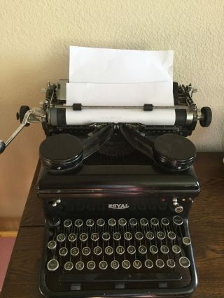 Vintage Royal Standard Typewriter - 1930s Black Glass Keys & Sturdy photo