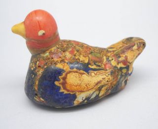 Rare Vintage Mosaic Glass Bead Handmade Bird Decorated Bead Jy128 photo