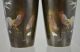Signed Antique Japanese Mixed Metal Vases W/gold,  Silver & Copper Inlay Vases photo 10