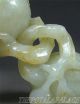 Old Chinese Celadon Nephrite Jade Statue/netsuke/pendant Double Peaches Connect Necklaces & Pendants photo 11