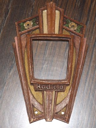Antique Wood Radiola Station Faceplate Bezel,  Very Ornate,  Very Rare,  Or Custom? photo