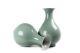 Pair Celadon Green Bladder Shaped Vases Tall 18.  5 