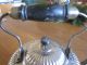 Antique Silver Tone Coffee Pot With Wood Handle Metalware photo 2