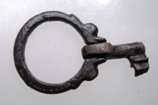 Roman Bronze Hinged Key - Ring.  Ref.  7983. photo