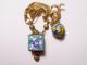 Rare Vtg Rice Weiner Chinese Export Lizard & Silver Enamel Cloisonne Drop Brooch Other Chinese Antiques photo 2