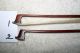 Old Antique 2 Violin Bows Pernambuco 1 Silver Repair French? German?bogen String photo 3