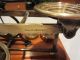 Antq 19c Brass Post Office Scales S.  Mordan & Co London,  6 Weights Mahogany Base Scales photo 7