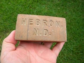 Rare Antique Brick Paperweight Hebron N.  D.  - North Dakota Miniature Old Brick photo