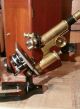 Brass Microscope Antique Objective Zeiss Lens Bausch & Lomb Ny Co W Case Box Microscopes & Lab Equipment photo 3