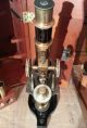 Brass Microscope Antique Objective Zeiss Lens Bausch & Lomb Ny Co W Case Box Microscopes & Lab Equipment photo 6