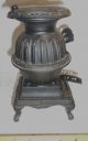 Vintage Miniature Blaze Cast Iron Pot Belly Stove 7 3/4 Inches Tall Stoves photo 2
