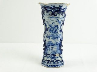 Rare C1650 - 1700 Delft Blue White Pottery Hand Painted Vase Holland A/f Faience photo