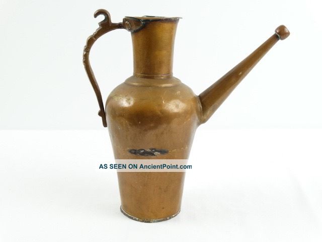 Antique Turkish Copper Water Pot Vessle Turkey Early 20thc Kitchen Tools photo